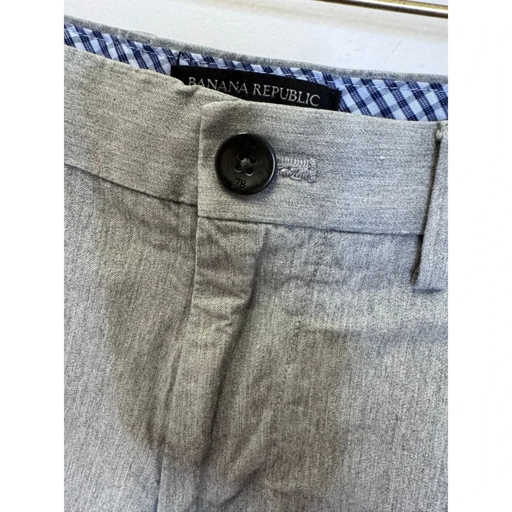 Banana Republic Kentfield Pant Mens 30x30 Gray Cotton Chino Slim Straight Slacks